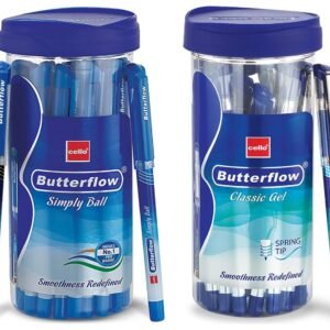 Alternative view of Cello Butterflow Classic Gel Pens | Jar of 20 Units |Gel pens Blue Butterflow Simply Ball Pen | Pack of 20 Blue and 5 Black pens