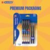 Cello Butterflow Classic Roller Pen Set | Pack of 4 Roller Pens | 2 Blue, 1 Black & 1 Red Ink Colour + 2 Jumbo Refills | Smooth Writing Experience | For Students and Office Use | Best Pen for Exams