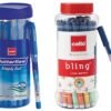 Cello Butterflow Simply Ball Pen Bling Pastel Ball Pens (25 Pens Jar - Blue)