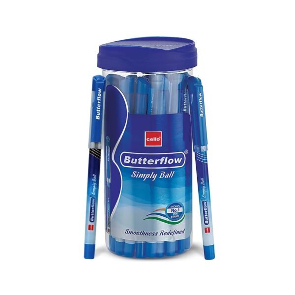Cello Butterflow Simply Ball Pen & Cello Aqua Blue Gel Pen Jar of 25 Units - Image 5