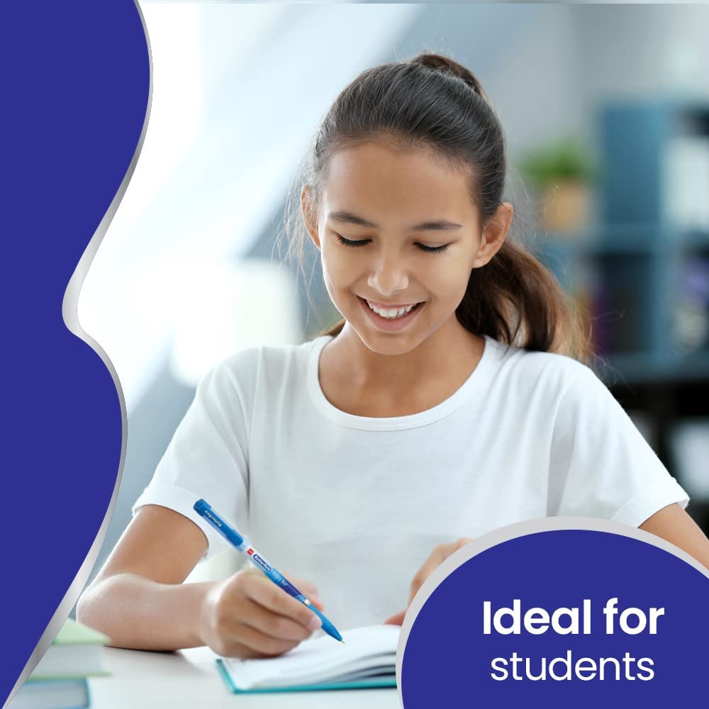 Cello Butterflow Simply Ball Pen Set | Pack of 5 Ball Pens | 5 Blue Ink Colour Pens | Smooth Writing Experience | For Students and Office Use | Best Pen for Exams - Image 4