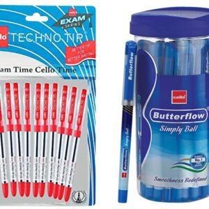 Alternative view of Cello Butterflow Simply Ball Pen Technotip Ball Pen Set, Red, Set of 10