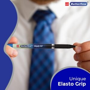 Alternative view of Cello Butterflow Simply Gel Pen Set | Pack of 25 Gel Pens | 19 Blue, 4 Black & 2 Red Ink Colour Pens | Smooth Writing Experience | For School and Office Use | Best Pen for Exams