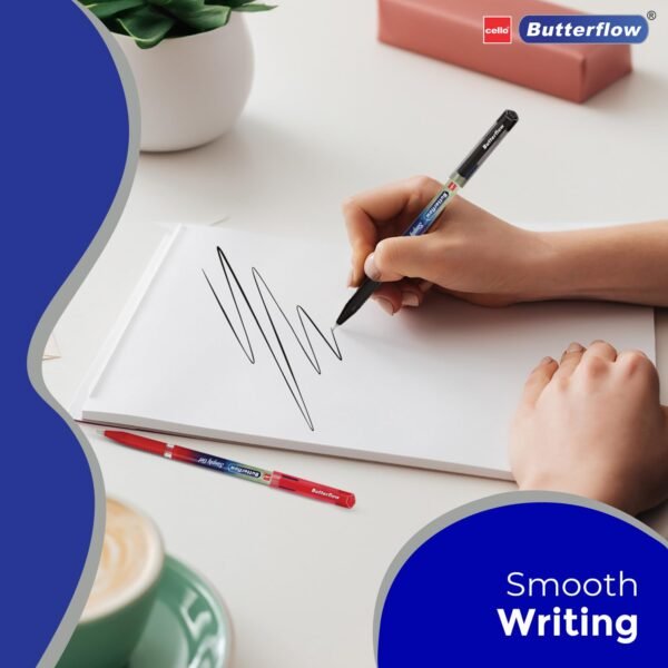Cello Butterflow Simply Gel Pen Set | Pack of 25 Gel Pens | 19 Blue, 4 Black & 2 Red Ink Colour Pens | Smooth Writing Experience | For School and Office Use | Best Pen for Exams - Image 7
