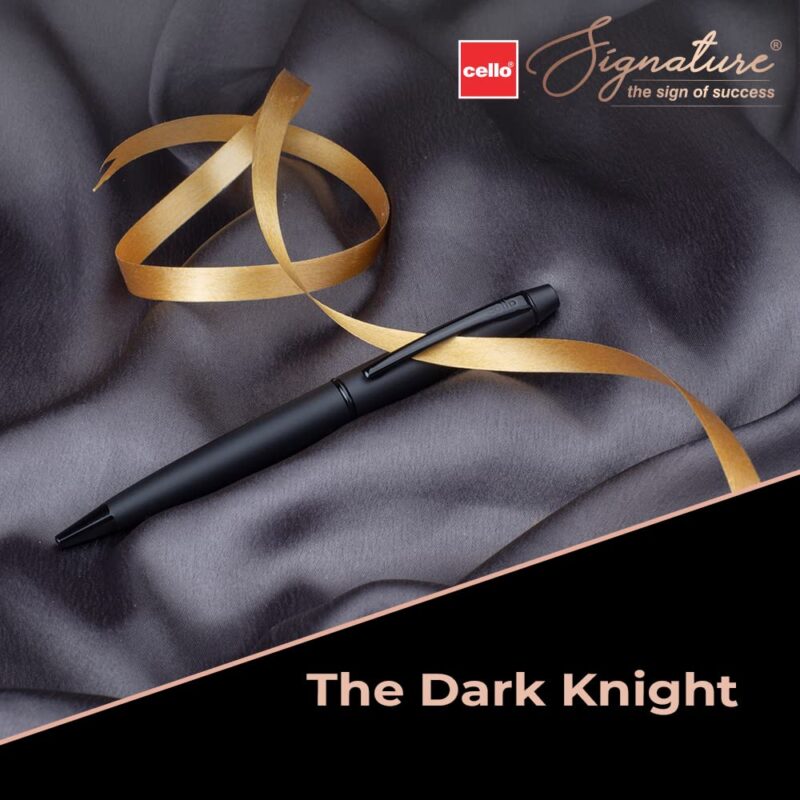 Cello Carbon Ball Pen | Blue Ink | Matte Black Premium Metal Pen For Gift | Stylish Corporate and New Year Gifts For Men and Women