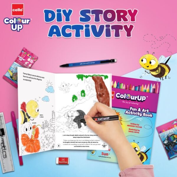 Cello ColourUp Celebration Kit | Colour Set for Kids with Crayons, Sketch Pens, Coloured Pens & Activity Book | Perfect for Kids Gifting & New Year Gift - Image 7