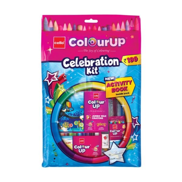 Cello ColourUp Celebration Kit | Colour Set for Kids with Crayons, Sketch Pens, Coloured Pens & Activity Book | Perfect for Kids Gifting & New Year Gift - Image 6