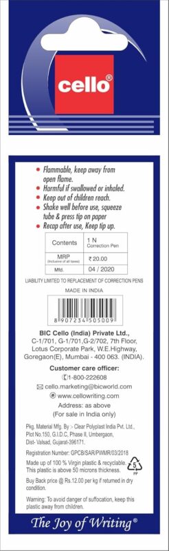 Cello Correct-X Pen Mini (10 Pcs),White