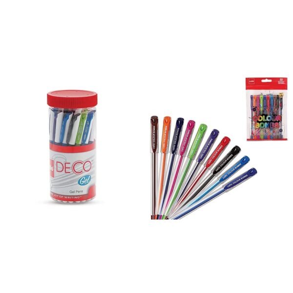 Cello Deco Gel Pen (25 Pens Jar - Blue) | Waterproof Gel Pen Ink For Smudge Free & Smooth Writing Colour Bombs - 10Pc Coloured Ink Gel Pens - Image 7