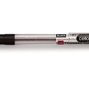 Cello Deco Gel Pen (25 Pens Jar - Blue) | Waterproof Gel Pen Ink For Smudge Free & Smooth Writing Technotip Ball Pen Set - Pack Of 10 (Black)