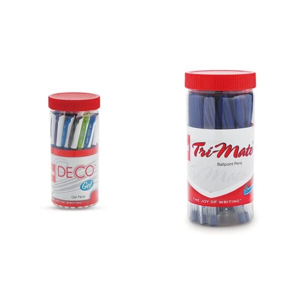 Cello Deco Gel Pen (25 Pens Jar - Blue) | Waterproof Gel Pen Ink For Smudge Free & Smooth Writing Trimate Ball Pen (25 Pens Jar - Blue) | Ball Pen Set With Comfortable Writing Experience - Image 7