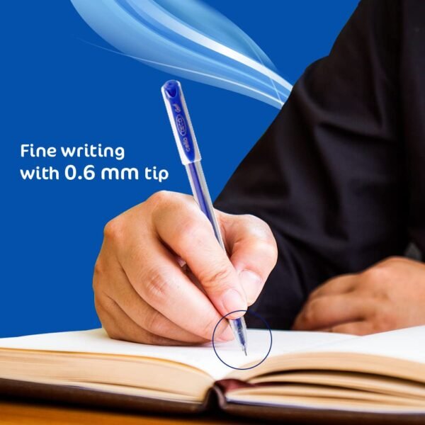 Cello Deco Gel Pen | Gel Pens Blue | Jar of 25 Units | Gel Pens for Students | Pens for Office Use | Gel Pens for Writing | Waterproof Gel Pen Pens (Pack of 2) - Image 2