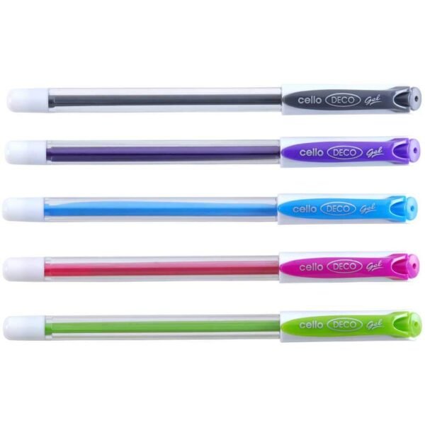 Cello Deco Gel Pen(25 Pens Jar - Blue)| Waterproof Gel Pen Ink For Smudge Free & Smooth Writing & Cello Geltech Fun Glitter Gel Pen(Pack Of 10 Pens In Multicolour Ink)| Glitter Gel Pens For Art Lo - Image 6