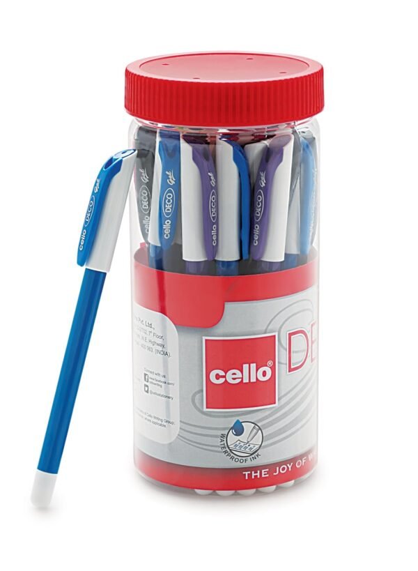 Cello Deco Gel Pen(25 Pens Jar - Blue)| Waterproof Gel Pen Ink For Smudge Free & Smooth Writing & Cello Geltech Fun Glitter Gel Pen(Pack Of 10 Pens In Multicolour Ink)| Glitter Gel Pens For Art Lo - Image 7