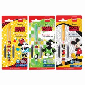Cello Disney Mickey Fountain Pen - 3 Pen Combo - Multicolor