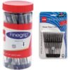 Cello Finegrip Ball Pen (25 Pens Jar - Blue) | Comfortable & Smooth Writing Ball Pens & Cello Technotip Ball Pen Set - Pack Of 10 (Black)