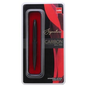 Alternative view of Cello Finegrip Ball Pen (25 Pens Jar - Blue) | Comfortable & Smooth Writing Ball Pens Signature Carbon Ball Pen - Blue | Classy Matte Black Finish Ball Pen | Premium Metal Pen For