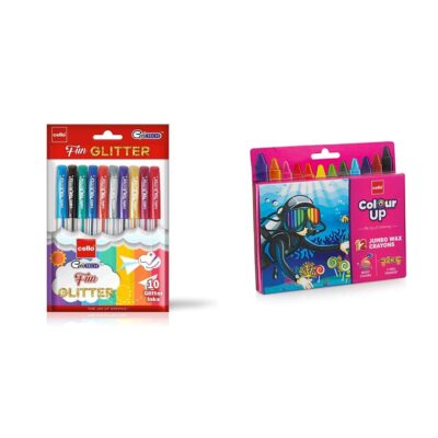 Cello Geltech Fun Glitter Gel Pen - Pack of 10 (Multicolor)…