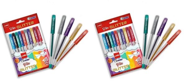 Cello Geltech Fun Glitter Gel Pen|Pack Of 20|Glitter Gel Pens For Art Lovers And Kids|Glitter Pen Set|Drawing Pen Set|Ideal For Art And Craft Purposes|Gel Pen|Colouring Set|Multicolor - Image 4