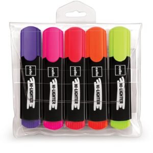 Alternative view of Cello Geltech Fun Glitter Gel Pen(Pack of 10 Pens in Multicolour Ink)| Glitter Gel Pens for Art Lo Hi-Lighter(Pack of 5, Vivid Colors - Yellow, Pink, Peach, Orange and Purple)| Easily Applica