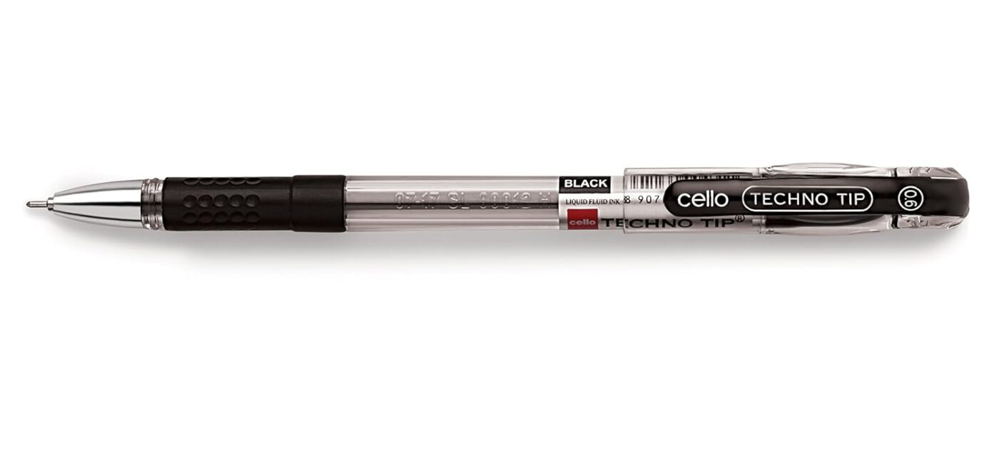 Cello Maxriter Ball Pen Set (Pack Of 10 Pens - Black)| Lightweight Ball Pens For Pressure Free and Fin Technotip Ball Pen Set - Pack Of 10 (Black)