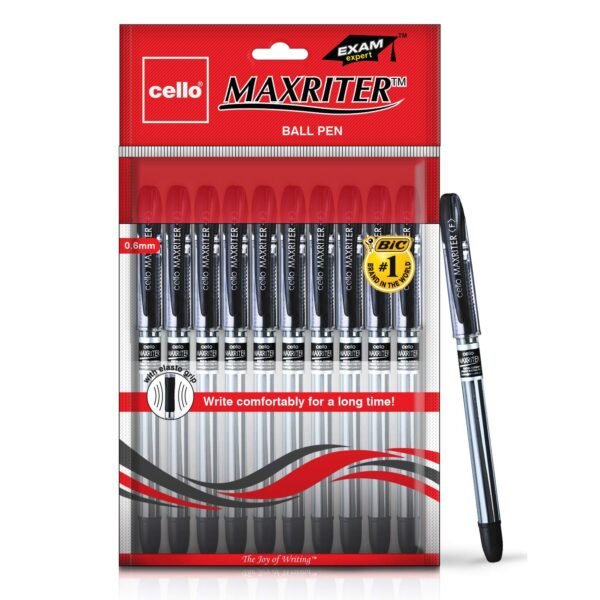 Cello Maxriter Ball Pen Set(Pack Of 10 Pens-Black)| Lightweight Ball Pens For Pressure Free & Fin Technotip Ball Pen Set(Pack Of 10 Pens-Blue)| Lightweight Ball Pens For Pressure Free & Fi - Image 2