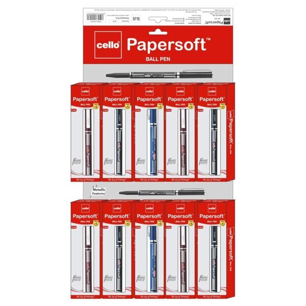 Cello Papersoft Ball Pen (Pack of 10 pens - Blue) Power Ball Pen - Pack of 10 (Blue) - Image 6