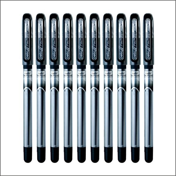 Cello Pinpoint Ball Pen- Black (Pack of 10) Technotip Ball Pen Set (Pack of 10 pens - Black) - Image 3