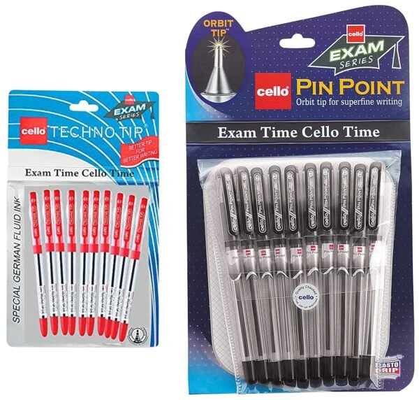 Cello Pinpoint Ball Pen- Black (Pack of 10) Technotip Ball Pen Set, Red, Set of 10 - Image 5