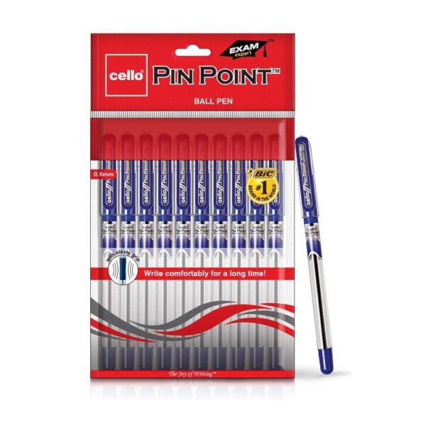 Cello Pinpoint Ballpoint Pens, Blue - Pack of 10 - Image 4