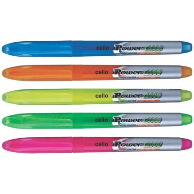 Cello Power Line Highlighter - Pack of 10 (Multicolor)