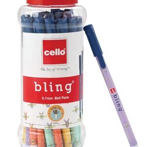 Alternative view of Cello Power Line Highlighter - Pack of 10 (Multicolor) Bling Pastel Ball Pens (25 Pens Jar - Blue)