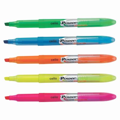 Cello Power Line Highlighter - Pack of 10 (Multicolor) Colo…