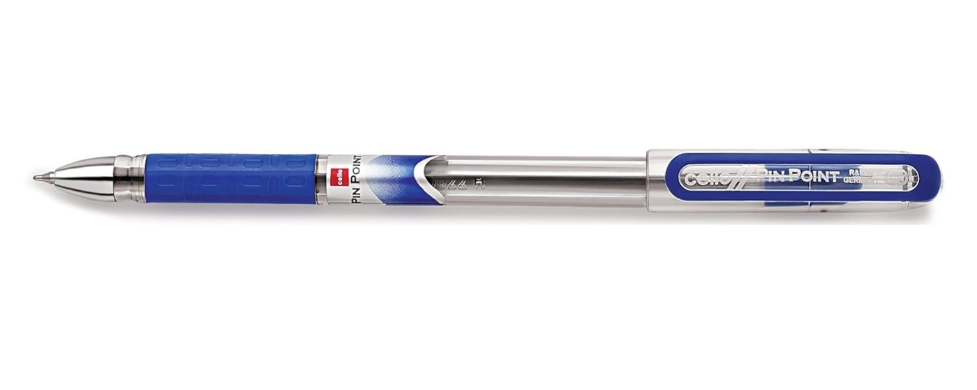 Cello Signature Carbon Ball Pen | Blue Ink | Matte Black Metal Pen for Gift | Stylish Corporate and New Year Gifts for Men and Women and Pinpoint Blue Ball Pens, Set of 10 | Best for Students