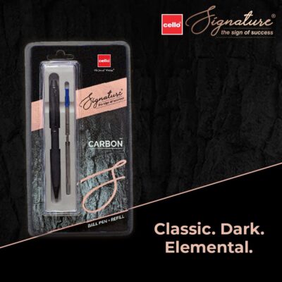 Cello Signature Carbon Ball Pen + Refill Pack | Blue Ink | …