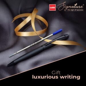 Alternative view of Cello Signature Carbon Ball Pen + Refill Pack | Blue Ink | 1 Ball Pen + 1 Refill | Matte Black Finish | Premium Metal Pen for Gift | Stylish Corporate & New Year Gifts for Men & Women