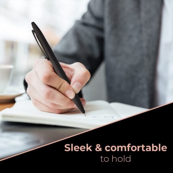 Cello Signature Carbon Slim Ball Pen + Refill Pack | Blue Ink | 1 Ball Pen + 1 Refill | Matte Black Finish | Premium Metal Pen for Gift | Stylish Corporate & New Year Gifts for Men & Women - Image 4