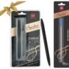 Cello Signature Carbon Slim Ball Pen Set (Blue Ink) with Refill & Premium Metal Pens for Office Use.