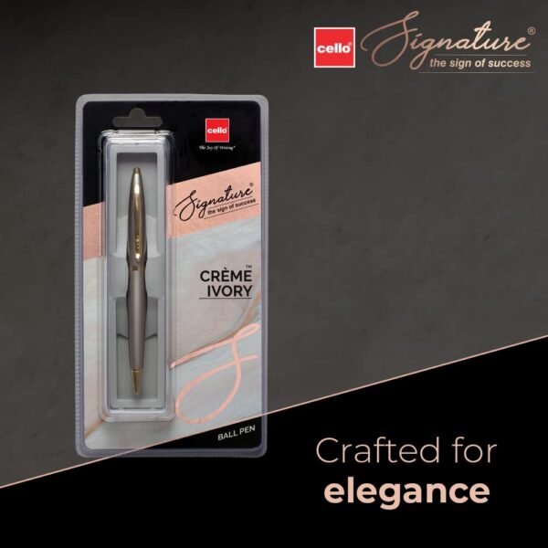 Cello Signature Creme Ivory Ball Pen | Blue Ball Pen | Pack of 1 & Moonlit Ball Pen | Blue Ball Pen | Pack of 1 - Image 6