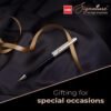 Cello Signature Moonlit Ball Pen | Blue Ink | 1 Ball Pen | White Gold, Black & Gold Finish | Premium Metal Pen for Gift | Stylish Corporate & New Year Gifts for Men & Women