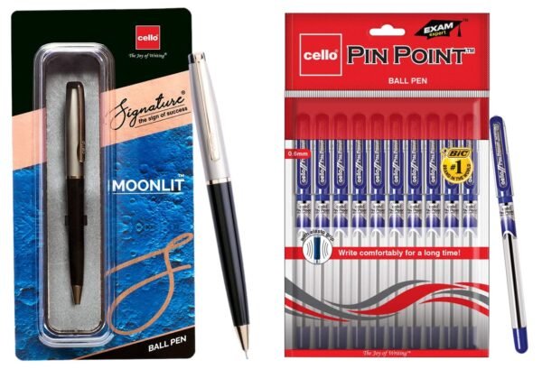 Cello Signature Moonlit Ball Pen Pinpoint Ballpoint Pens - Blue (Pack of 10) - Image 5