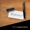 Cello Signature Professional Gift Set | Blue Ink | 1 Ball Pen + 1 Metal Keychain | Black & Silver Finish | Premium Metal Pen for Gift | Stylish Corporate & New Year Gifts for Men & Women