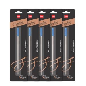 Cello Signature Series 0.7mm Ball Pen Refill | Smooth Ink Flow System | Fits All Signature Series Ball Pens | Blue Ink, Pack of 5