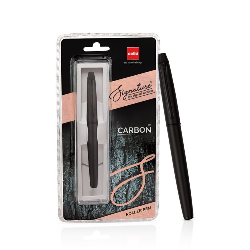 Cello Signature Series Carbon Ball Pen and Roller Pen Combo | Ideal For Corporate and Festive Gifting | Blue Ink, Pack of 1