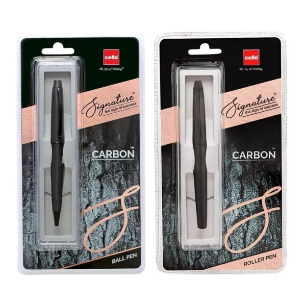 Cello Signature Series Carbon Ball Pen & Roller Pen Combo | Ideal For Corporate & Festive Gifting | Blue Ink, Pack of 1 - Image 3