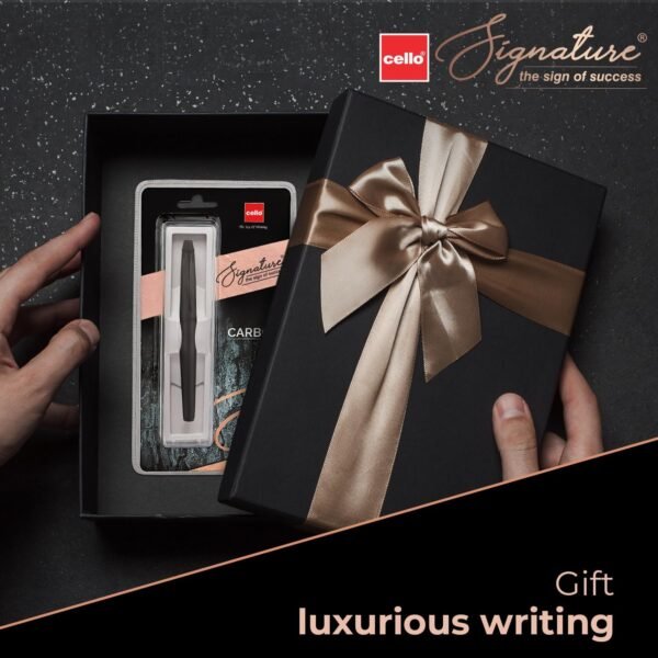 Cello Signature Series Carbon Ball Pen & Roller Pen Combo | Ideal For Corporate & Festive Gifting | Blue Ink, Pack of 1 - Image 7