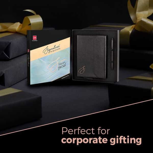 Cello Signature Supreme Gift Set | Blue Ink | 1 Ball Pen + 1 Magnetic Lock Journal | Matte Finish | Premium Metal Pen for Gift | Stylish Corporate & New Year Gifts for Men & Women - Image 7