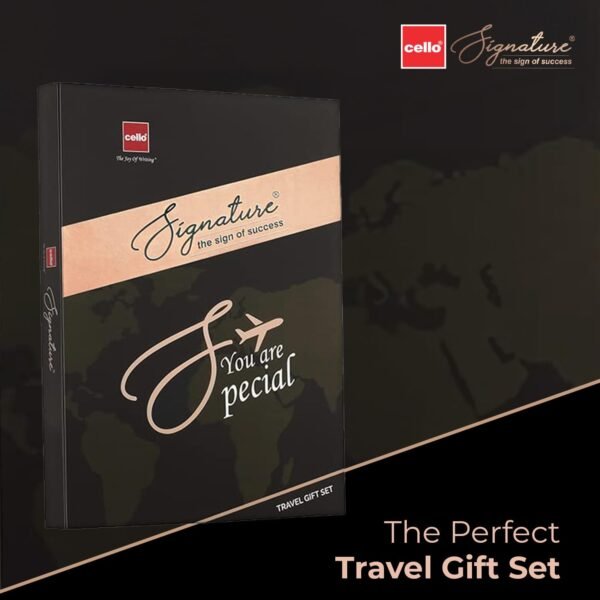 Cello Signature Travel Gift Set | Blue Ink | 1 Ball Pen + 1 Metal Keychain + 1 Classy Passport Holder | Matte Finish Pen | Premium Pens | Stylish Gifts for Men & Women | Corporate Gifting - Image 6