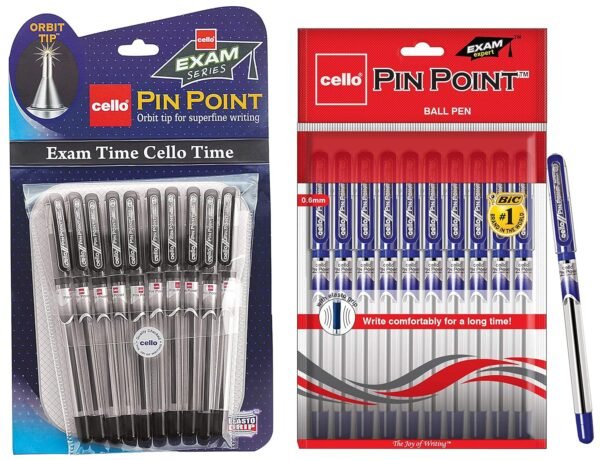 Cello Streak Ball Pen | Blue and Black Ball Pens | Pack of 10 Ball Pens Pinpoint Ball Pen- Black (Pack of 10) - Image 6