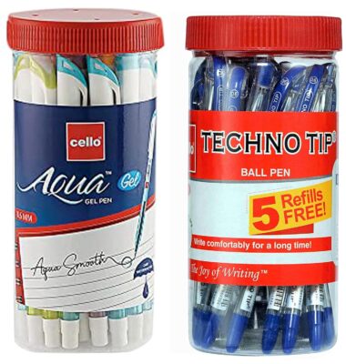 Cello Technotip Ball Pen Jar (Pack of 20 pens in Blue ink w…